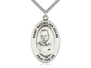 St. Maximilian Kolbe Oval Sterling Medal