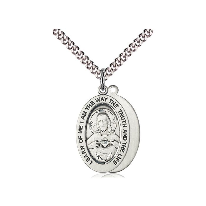 Sterling Silver Oval Scapular Medal – Catholic Book & Gift Store