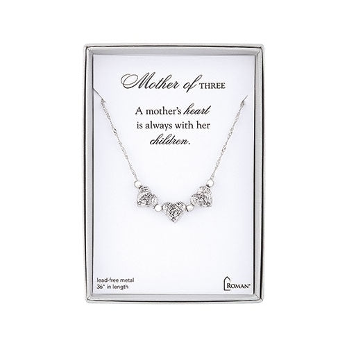 MOTHER OF THREE NECKLACE GIFT BOX