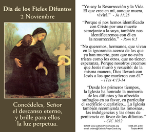 SPANISH - All Souls Day Prayer Card; Dia de Los Fieles Difuntos