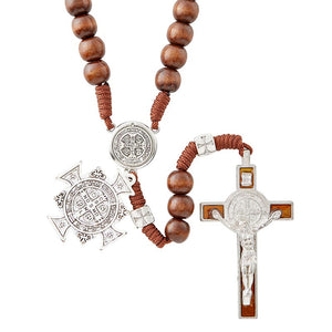 Saint Benedict Paracord Rosary - Brown