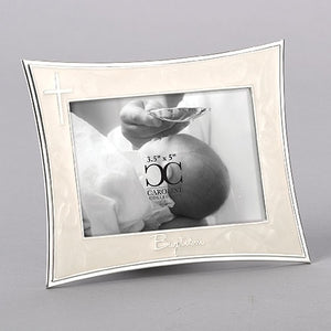 5.5"H BAPTISM FRAME WITH SILVER CROSS