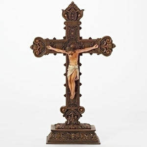 14.5"H TABLETOP STANDING CRUCIFIX - 68178 - Catholic Book & Gift Store 