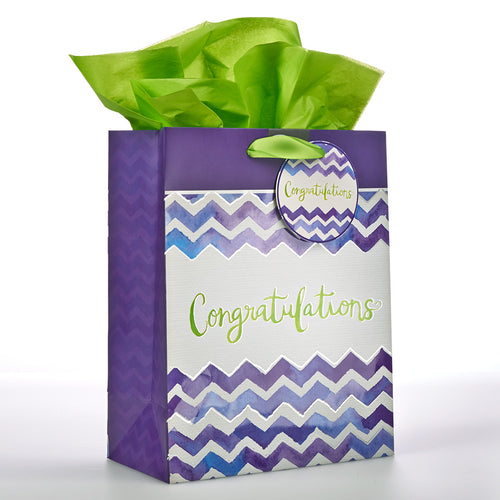 CONGRATULATIONS/MEDIUM GIFT BAG WITH TISSUE - GBA086 - Catholic Book & Gift Store 