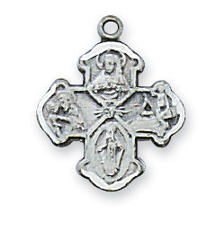 STERLING SILVER 4-WAY CROSS - L28 - Catholic Book & Gift Store 