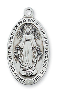 STERLING SILVER MIRACULOUS MEDAL - L500MI - Catholic Book & Gift Store 