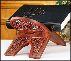 CARVED ROSEWOOD BIBLE STAND - NC274 - Catholic Book & Gift Store 