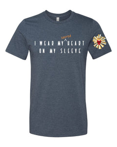 Sacred Heart on My Sleeve - Sacred Heart of Jesus T-Shirt - Adult Medium