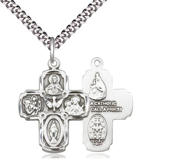 Sterling Silver 5-Way Cross Pendant