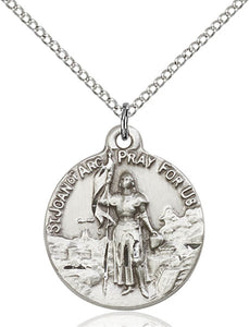 Sterling Silver St Joan of Arc Pendant