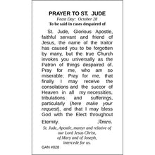 St. Jude Paper Prayer Card