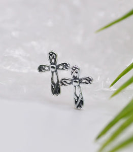 Celtic-style Cross Stud Earrings-Eden Merry Earrings