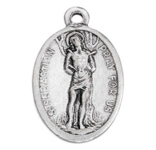 Silver Oxidized Saint Sebastian Medal
