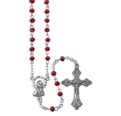 Red Glass Bead Rosary