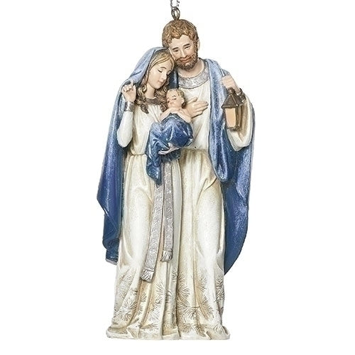 Holy Family Ornament Navy Sparkle