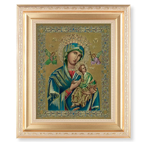 Satin Gold Frame with a Gold Our Lady of Perpetual Help Print