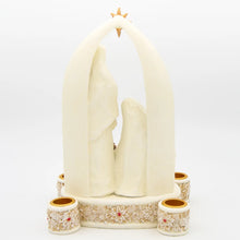 Holy Family with Poinsettia Accents Advent Candle Holder