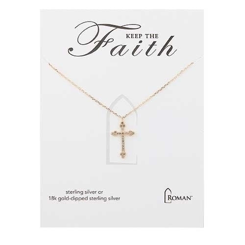 GOLD CROSS NECKLACE STERLING SILVER