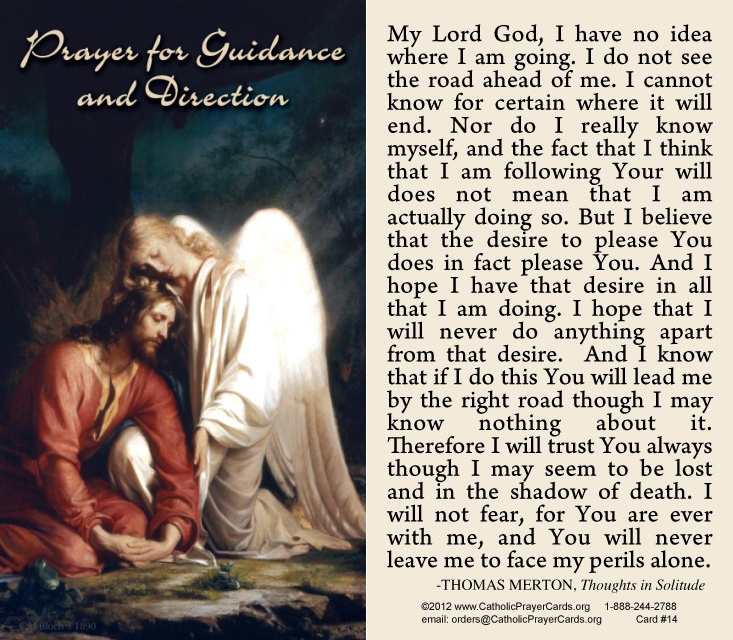 Thomas Merton Prayer for Guidance and Direction Holy Card – Catholic ...