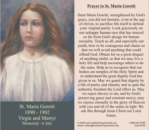 St. Maria Goretti Prayer Card