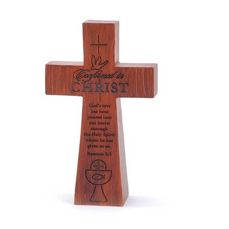 Confirmation Tabletop Cross - Engraved with Romans 5:5