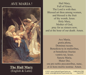 BILINGUAL - Hail Mary Prayer Card (Latin/English)