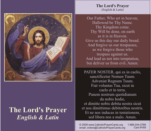 BILINGUAL - Our Father Prayer Card (Latin/English)