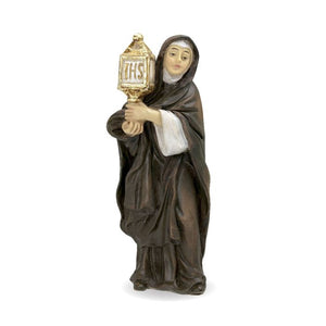 4" Cold Cast Resin Hand Painted Statue of Saint Clare