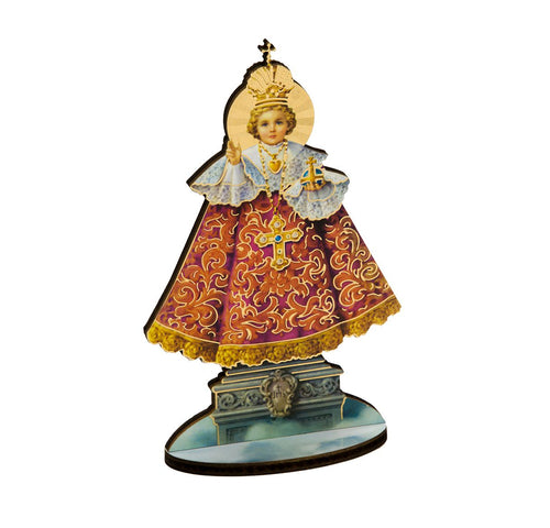 Infant of Prague Laser Cut Wood Statue with Biography