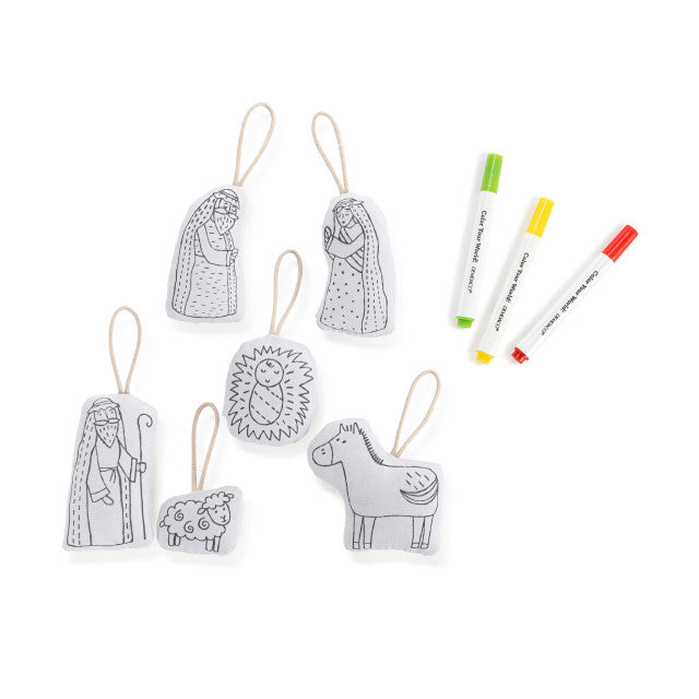 Nativity Plush Color Me Ornaments - Set of 6