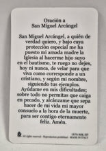 St. Michael Laminated Holy Card with Medal in Spanish
