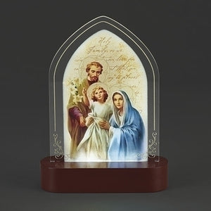 LED Holy Family Acrylic Tabletop Plaque