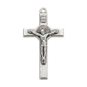 Antiqued Silver Oxidized Saint Benedict Crucifix