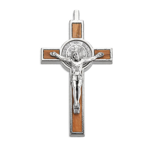 St Benedict Crucifix with Wood Laminate Inlay