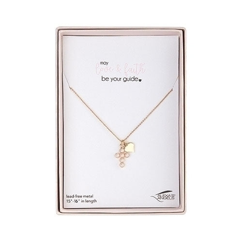 GOLD CROSS NECKLACE ADJUSTABLE 15-16