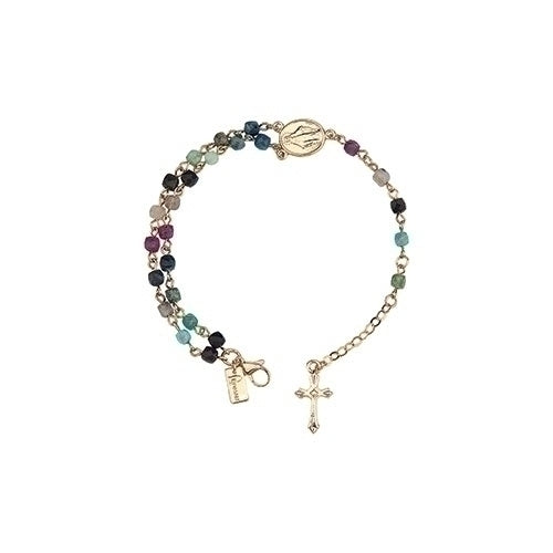 Multi Color Rosary Bracelet/Adjustable