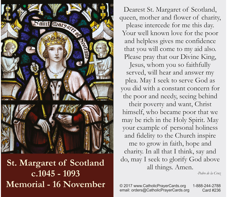 St. Margaret of Scotland Prayer Card