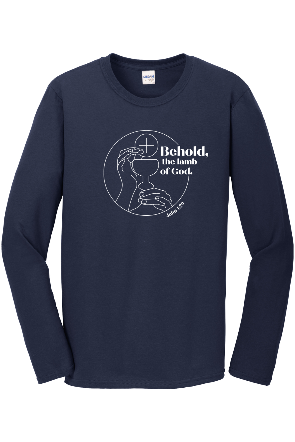 Behold the Lamb of God - John 129 Long Sleeve: Navy / S