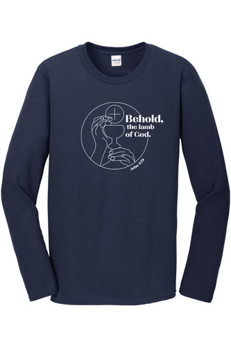 Behold the Lamb of God - John 129 Long Sleeve: Navy / M