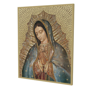 Gold Foil Mosaic Plaque of Our Lady of Guadalupe