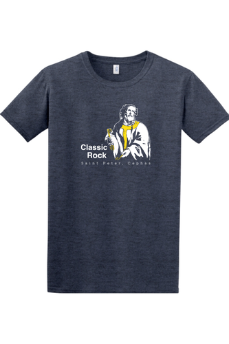 Classic Rock - St. Peter, Cephas Adult T-Shirt: Heather Navy / XL