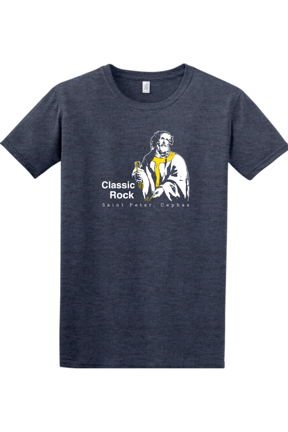 Classic Rock - St. Peter, Cephas Adult T-Shirt: Heather Navy / XL