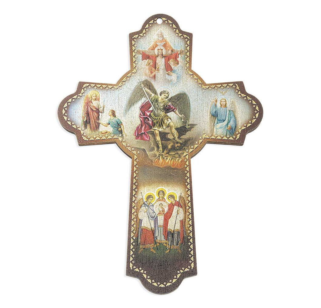 Saint Michael and Archangels Wooden Wall Cross