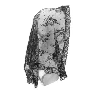 BLACK MANTILLA IN ORGANZA BAG