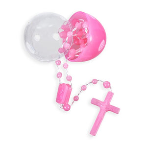 3mm Pink Cord Rosary in Small Plastic Egg