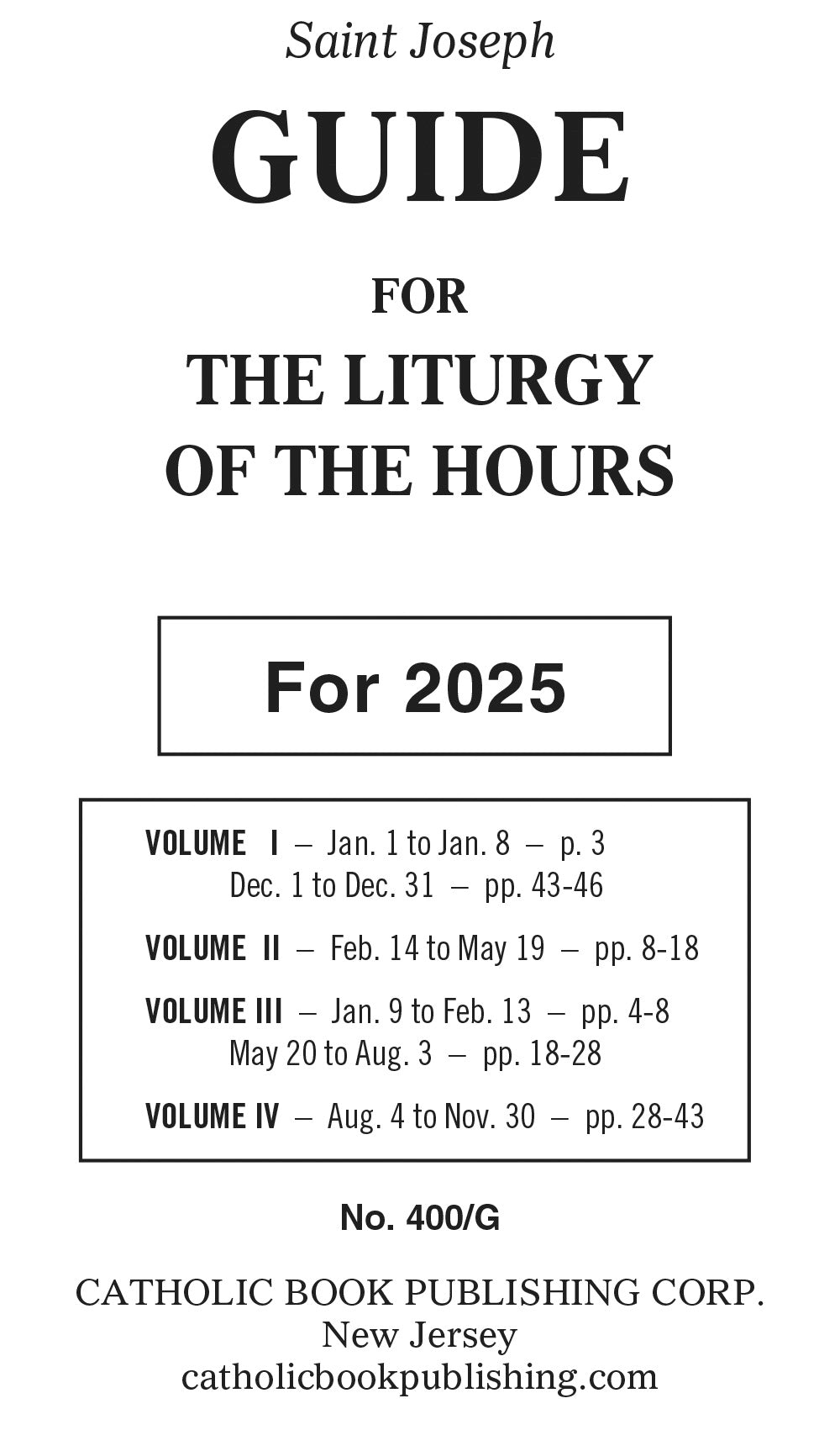 Liturgy Of The Hours Guide For 2025