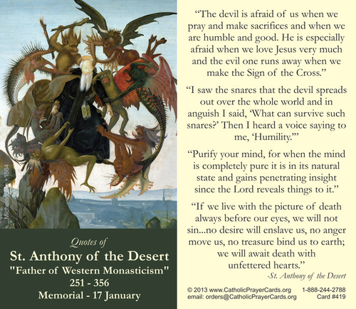 St. Anthony of the Desert Prayer Card