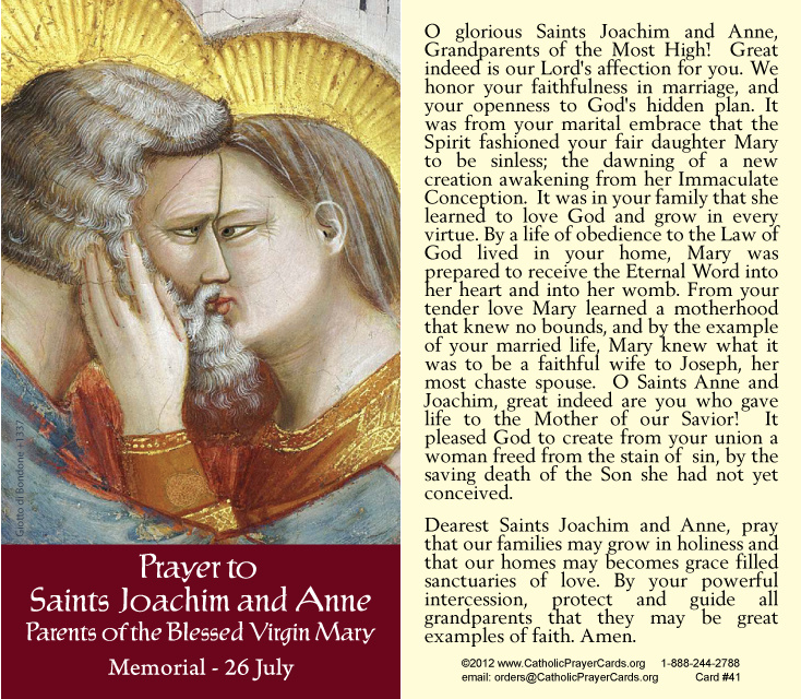 Sts. Joachim & Anne Prayer Card