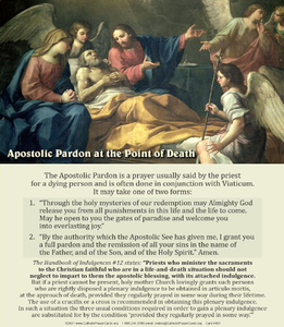 Apostolic Pardon Prayer Card (used w/ Anointing of the Sick)