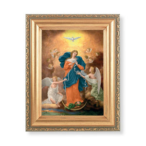 ANTIQUE GOLD FRAMED OUR LADY UNTIER OF KNOTS